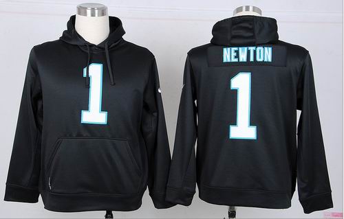 carolina panthers #1 cam newton black nike nfl Hooded Sweatshirt